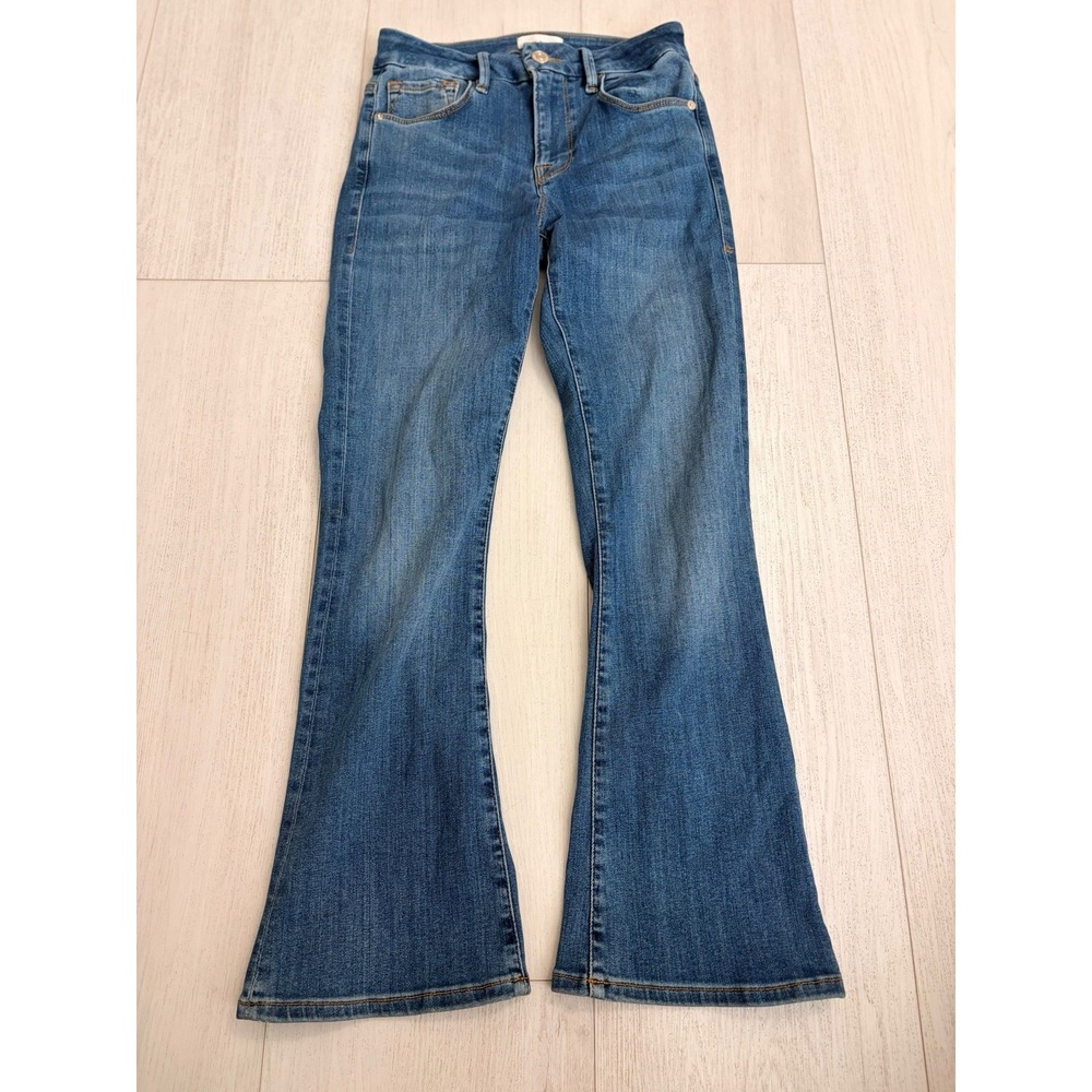 Frame Le Crop Mini Boot Jeans Sz 25 Medium Wash Blue